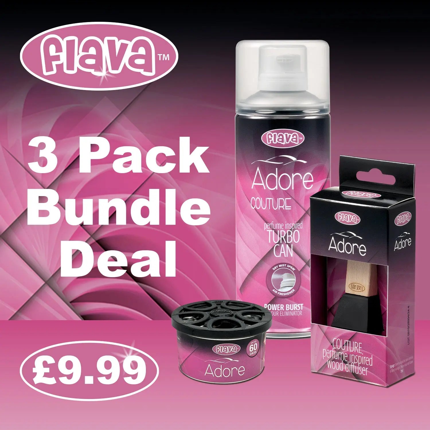 Adore 3 Pack Car Air Freshener Bundle Flava Car Scents