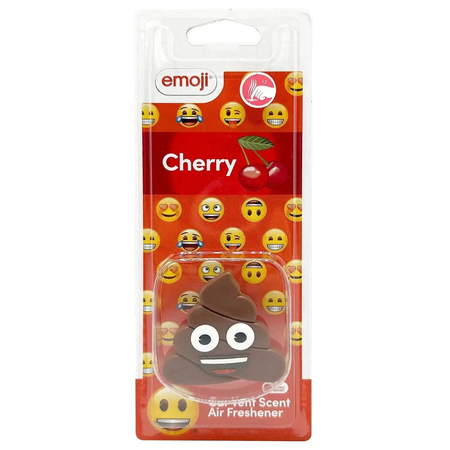 Emoji® Poo Vent Clip Car Air Freshener - Cherry Scent Flava Car Scents