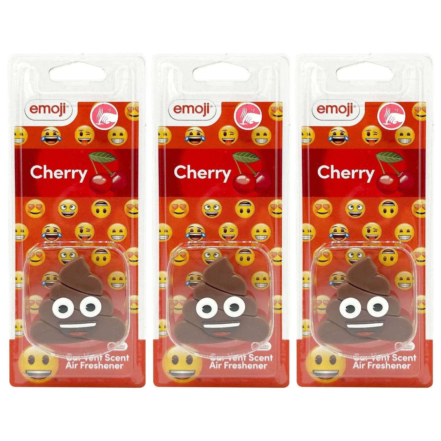 Emoji® Poo Vent Clip Car Air Freshener - Cherry Scent Flava Car Scents