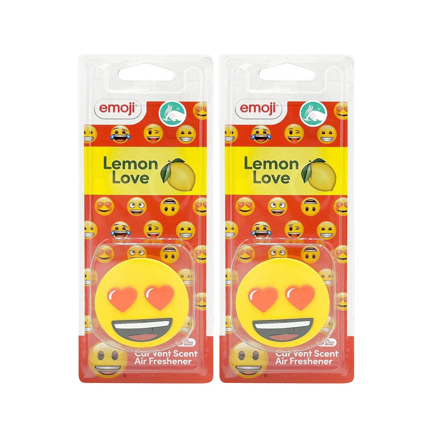 Emoji® Heart Eyes Vent Clip Car Air Freshener - Lemon Love Scent Flava Car Scents