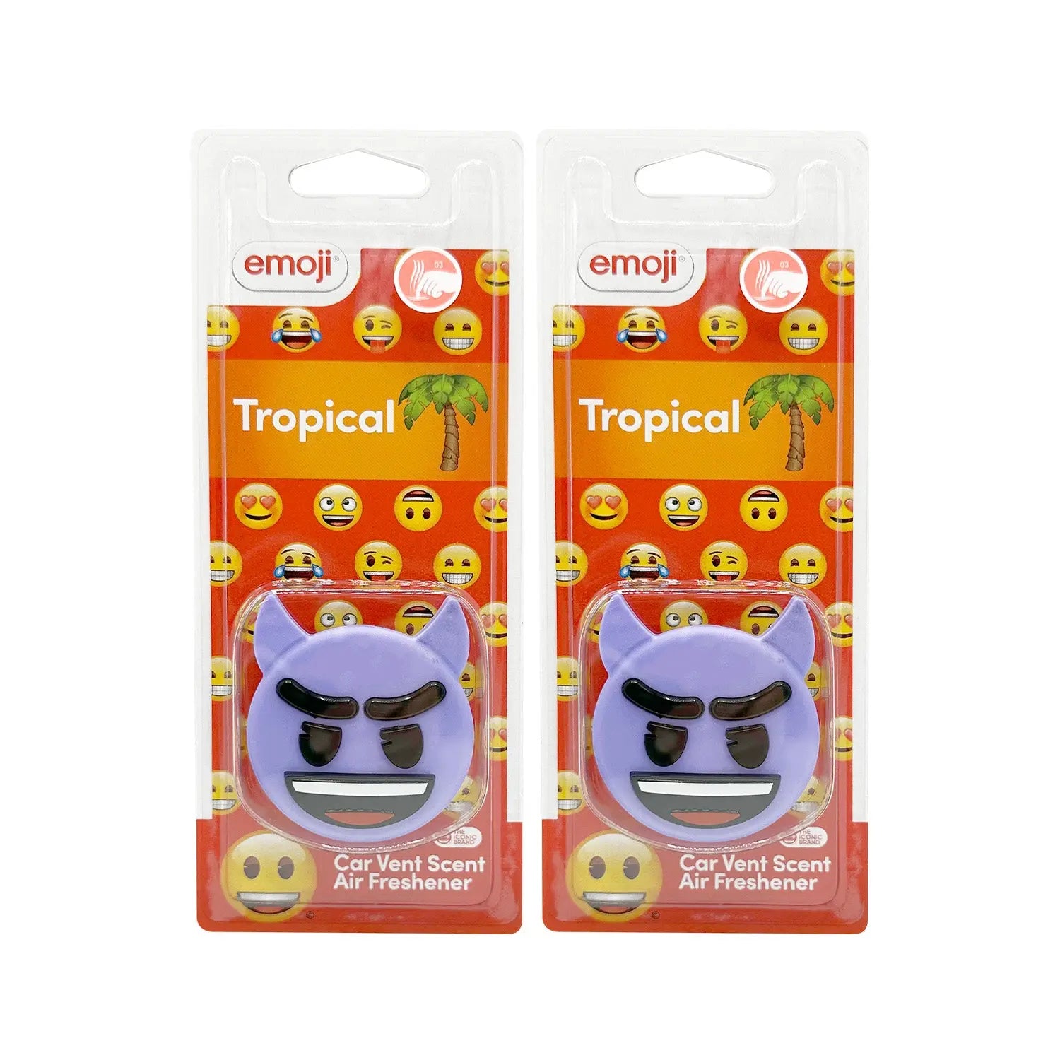 Emoji® Devil Vent Clip Car Air Freshener - Tropical Scent Flava Car Scents