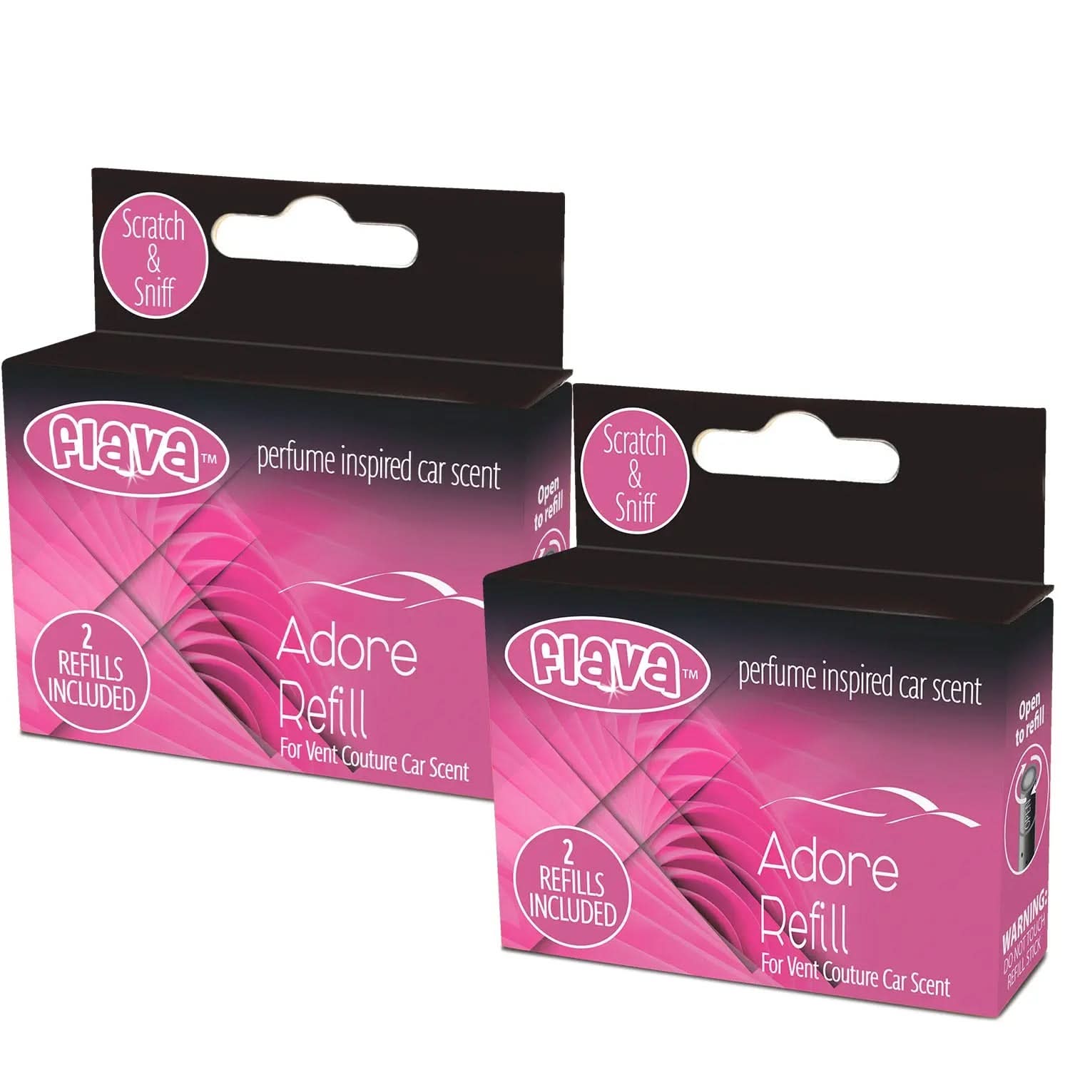 Flava Couture 2 Pack Refill Stick For Refillable Vent Car Air Fresheners - Adore Flava
