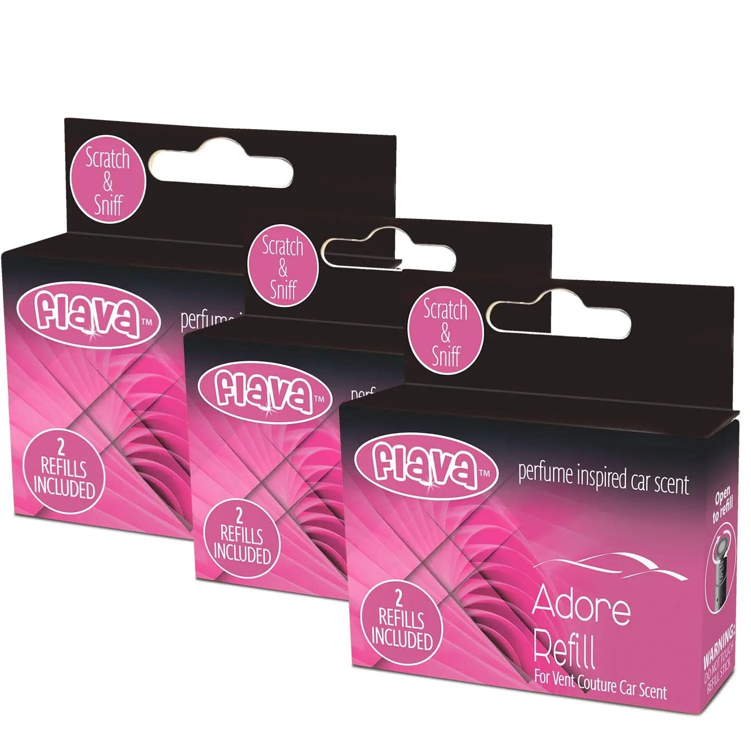 Flava Couture 2 Pack Refill Stick For Refillable Vent Car Air Fresheners - Adore Flava