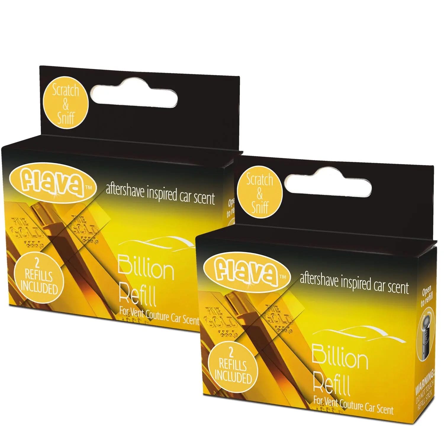 Flava Couture 2 Pack Refill Stick For Refillable Vent Car Air Fresheners - Billion Flava