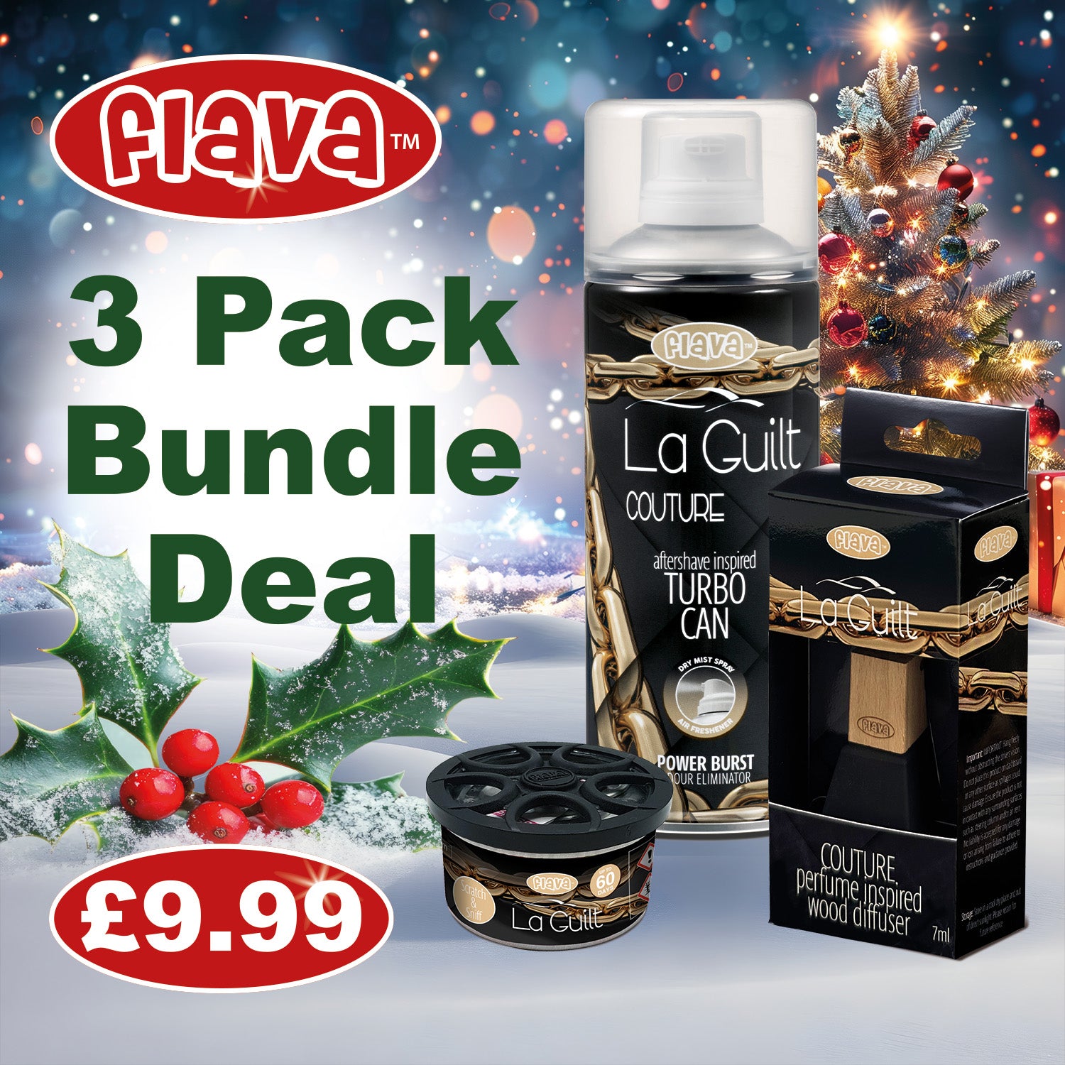 La Guilt 3 Pack Car Air Freshener Bundle Flava Car Scents