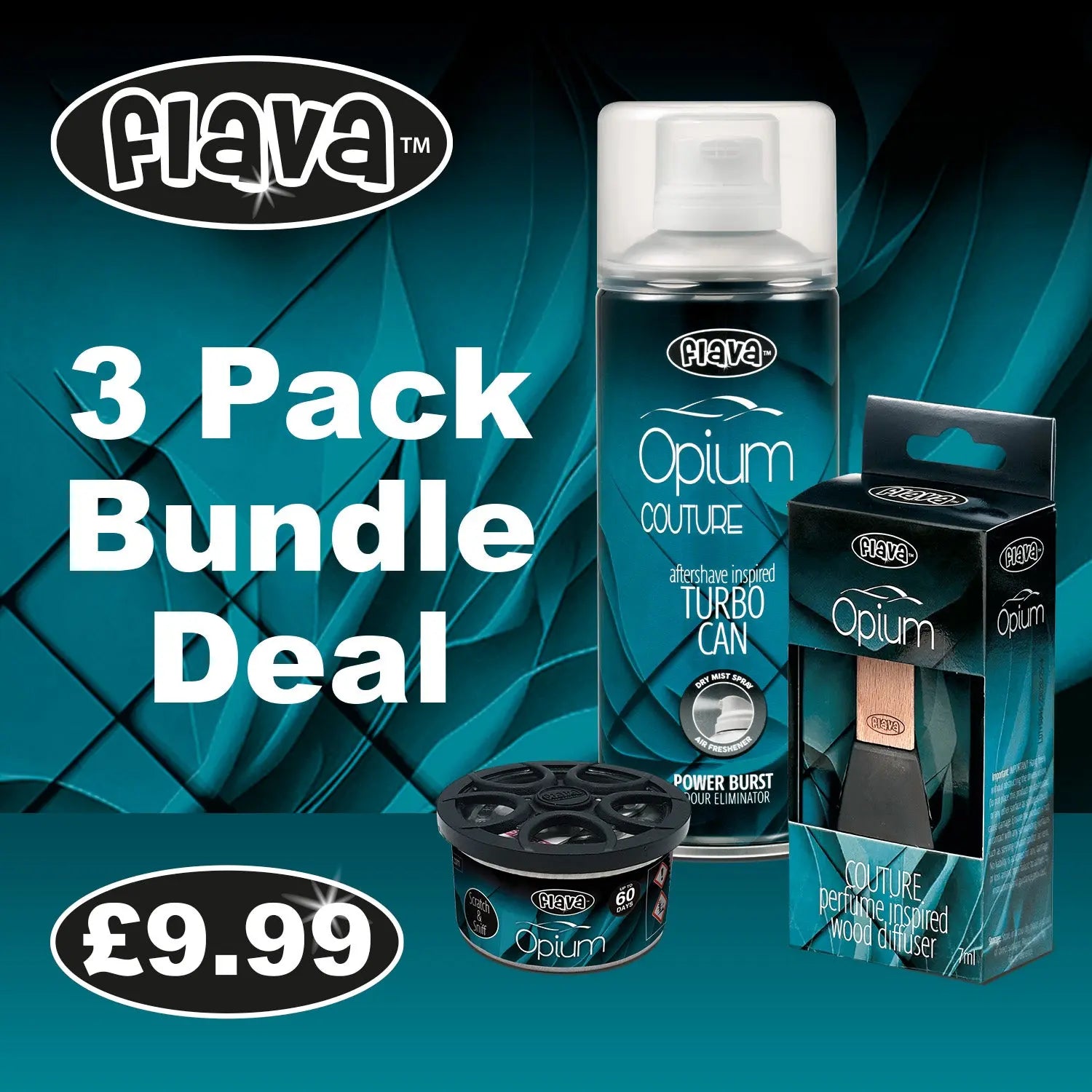 Opium 3 Pack Car Air Freshener Bundle Flava Car Scents