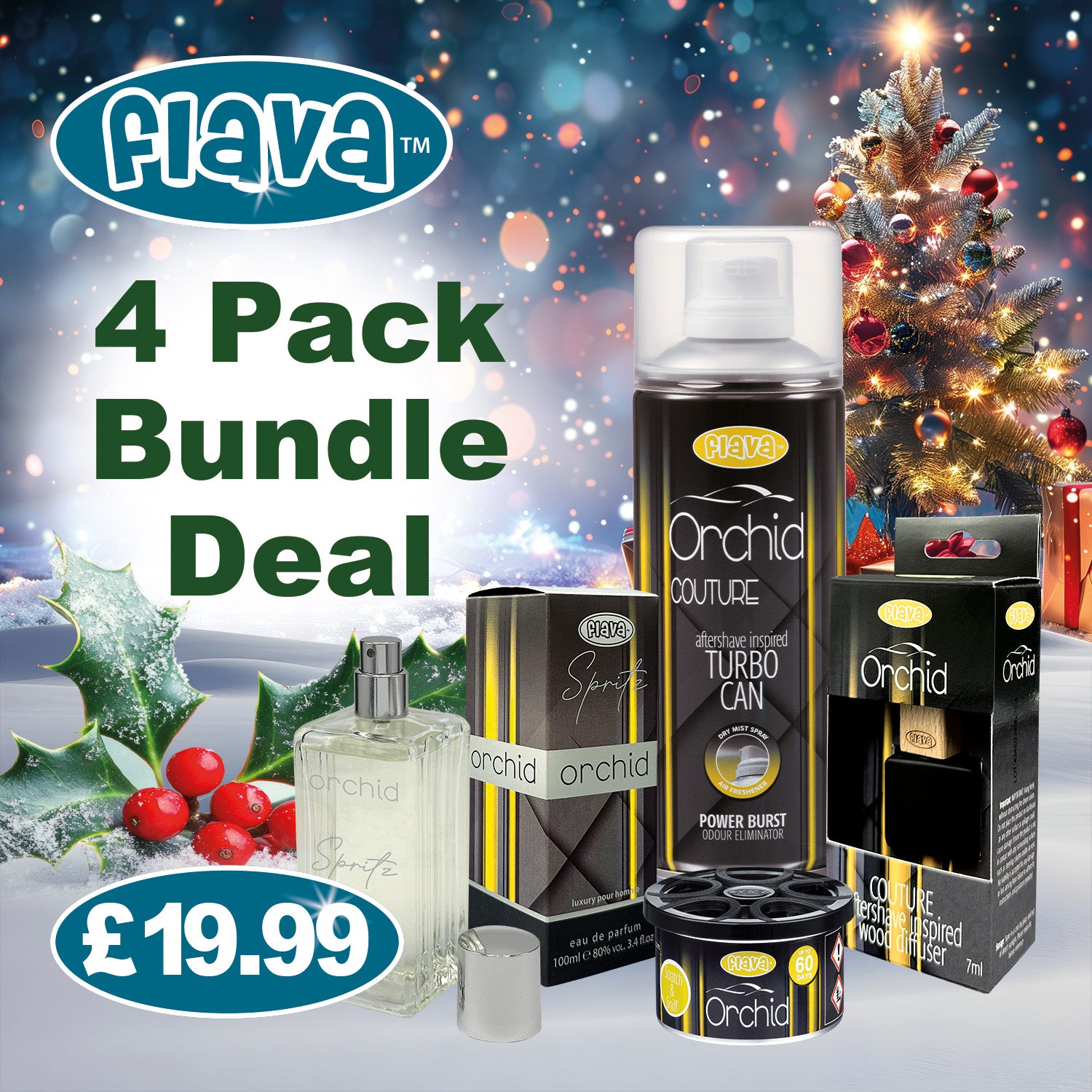 Orchid 4 Pack Car Air Freshener Bundle Flava Car Scents