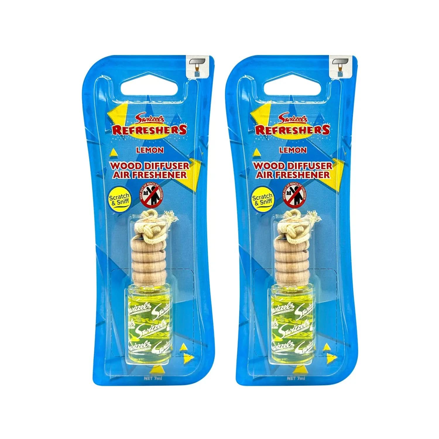 Swizzels Lemon Wood Diffuser Car Air Freshener Flava Car Scents