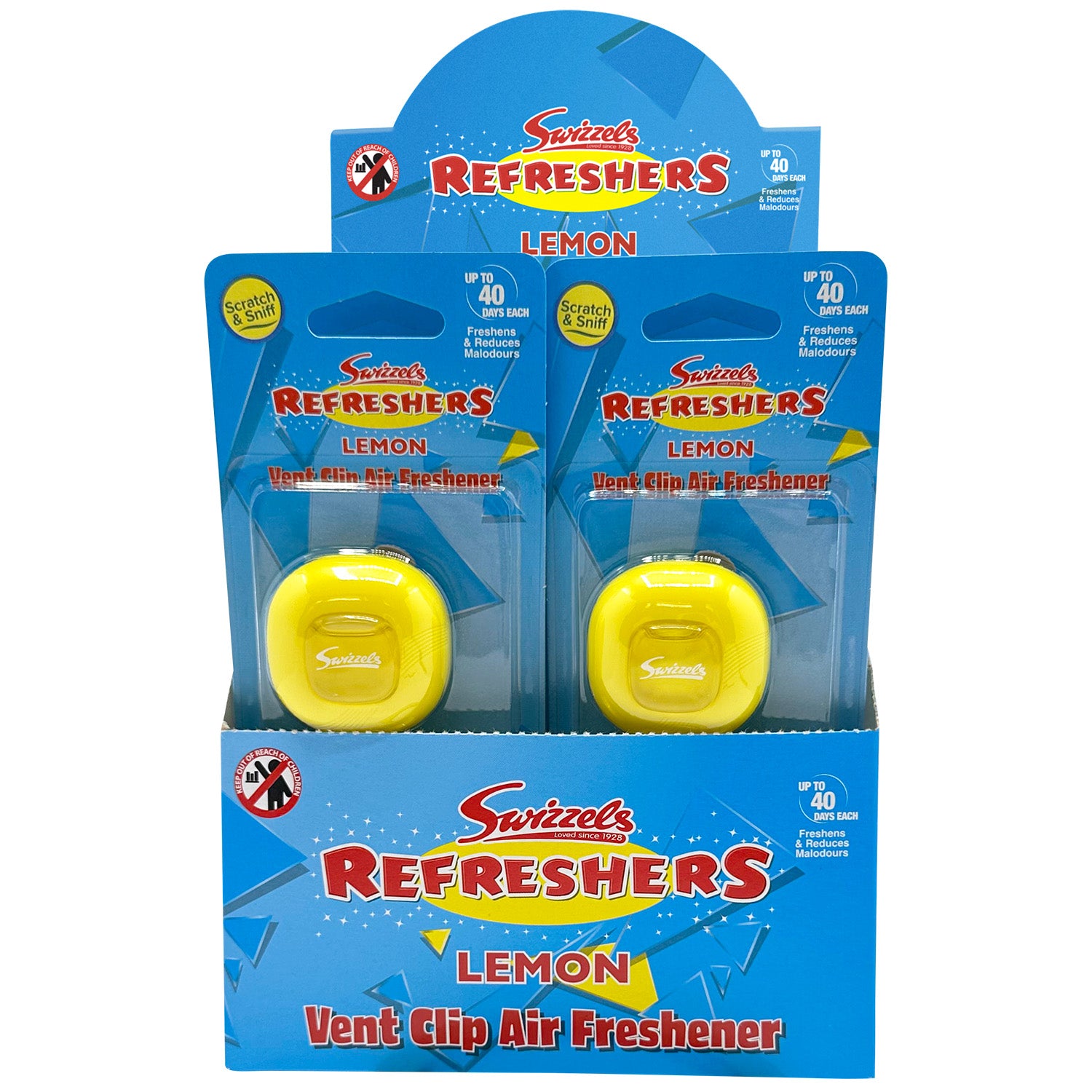 Swizzels 2 Pack Lemon Vent Clip Car Air Freshener