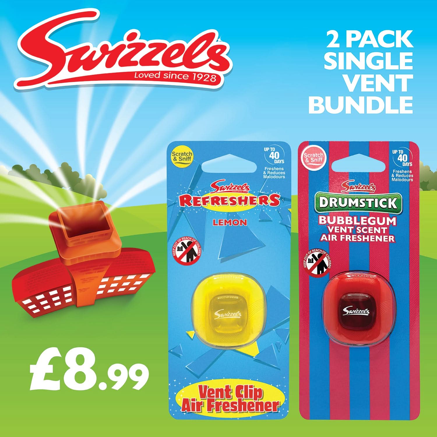 Swizzels 2 Pack Single Vent Clip Bundle Flava Car Scents