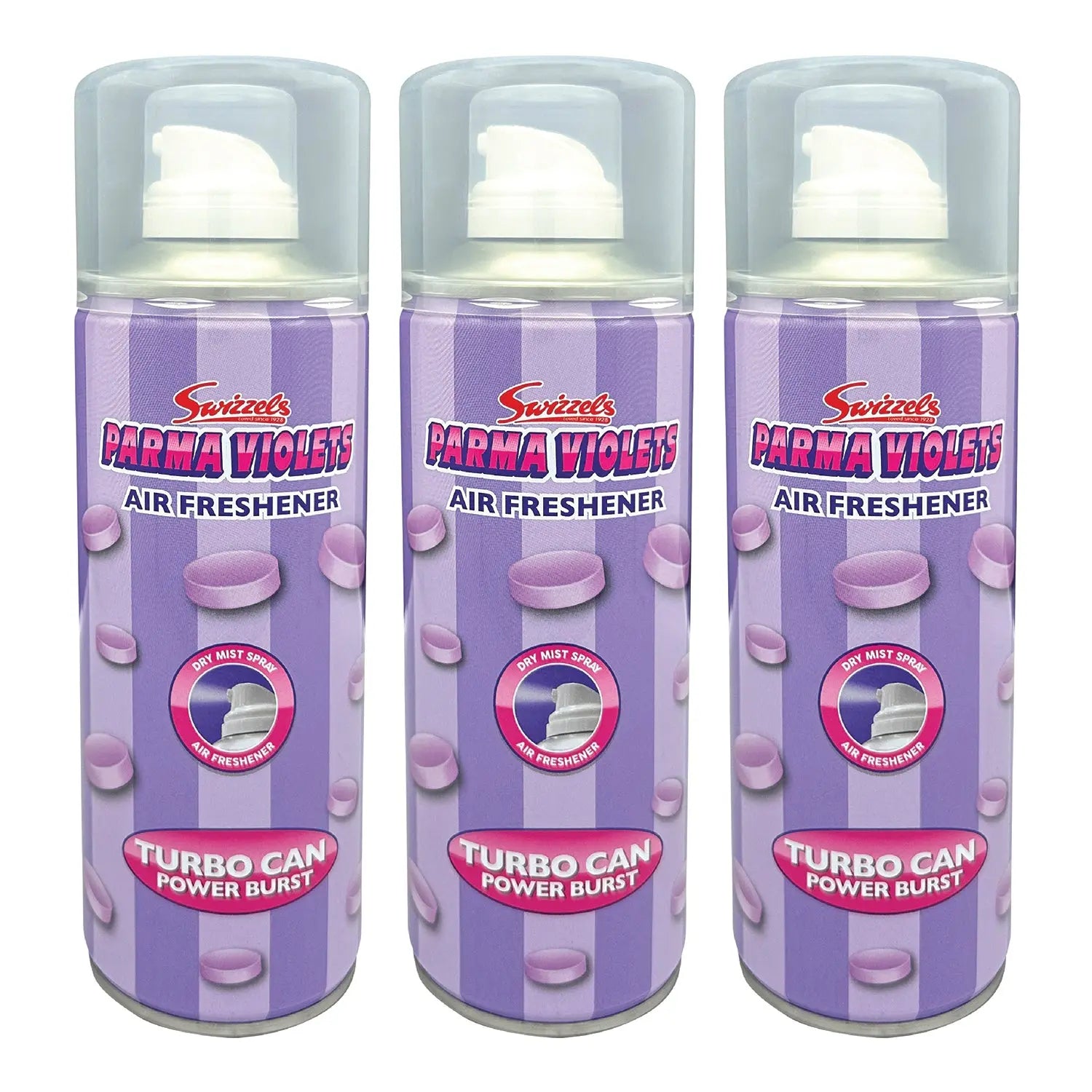 Swizzles Turbo Scent Spray Can – Parma Violets - Flava Car Scents