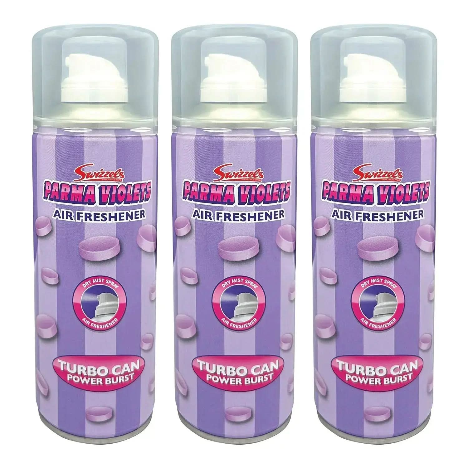 Swizzles Turbo Scent Spray Can – Parma Violets - Flava Car Scents