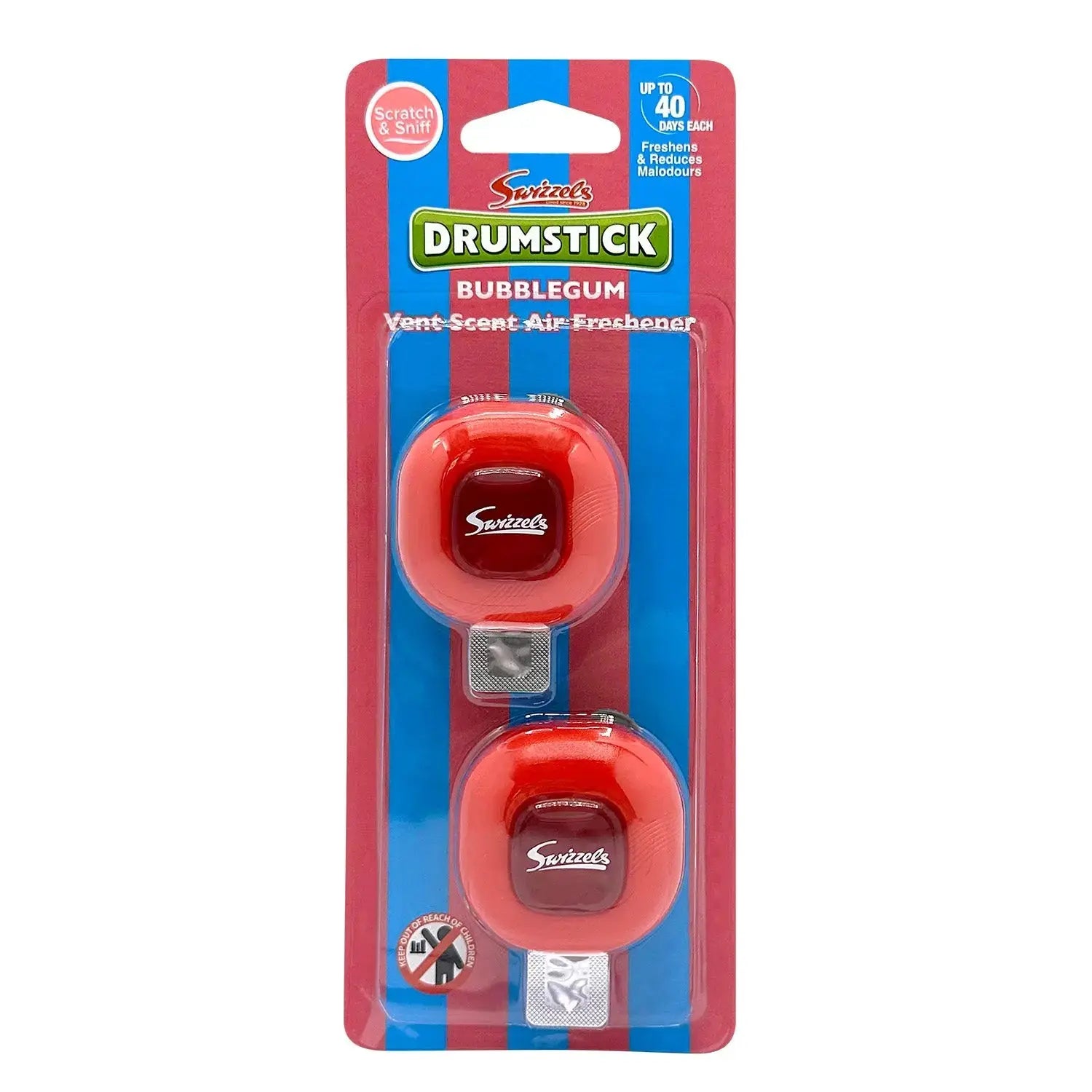 Swizzels 2 Pack Bubblegum Vent Clip Car Air Freshener Flava Car Scents