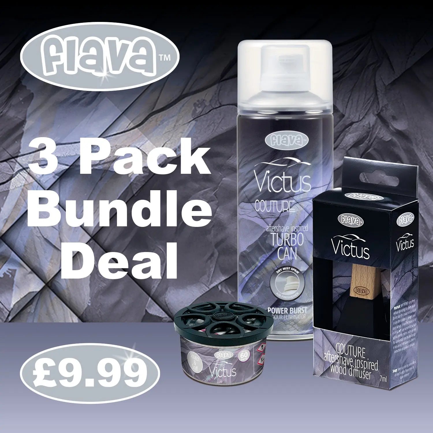 Victus 3 Pack Car Air Freshener Bundle Flava Car Scents