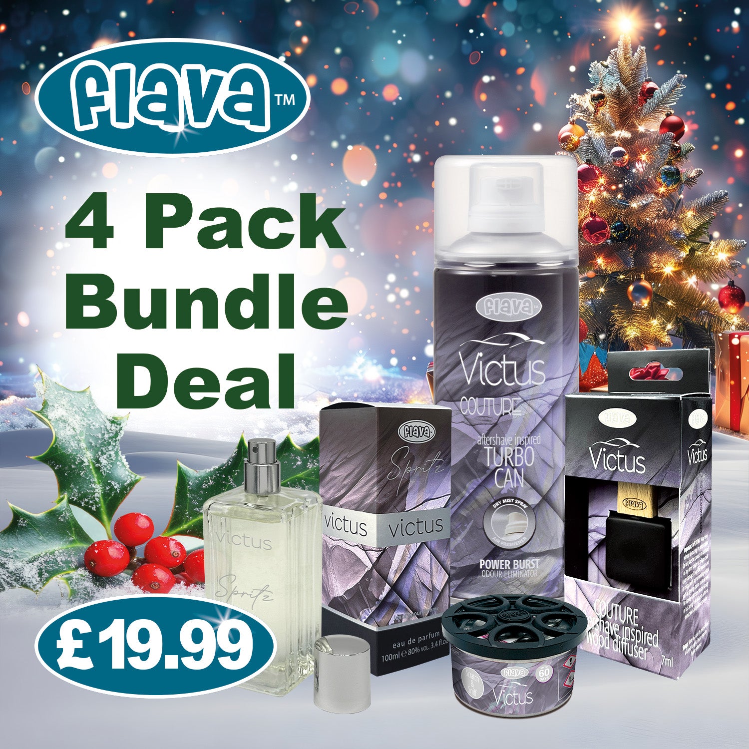 Victus 4 Pack Car Air Freshener Bundle Flava Car Scents