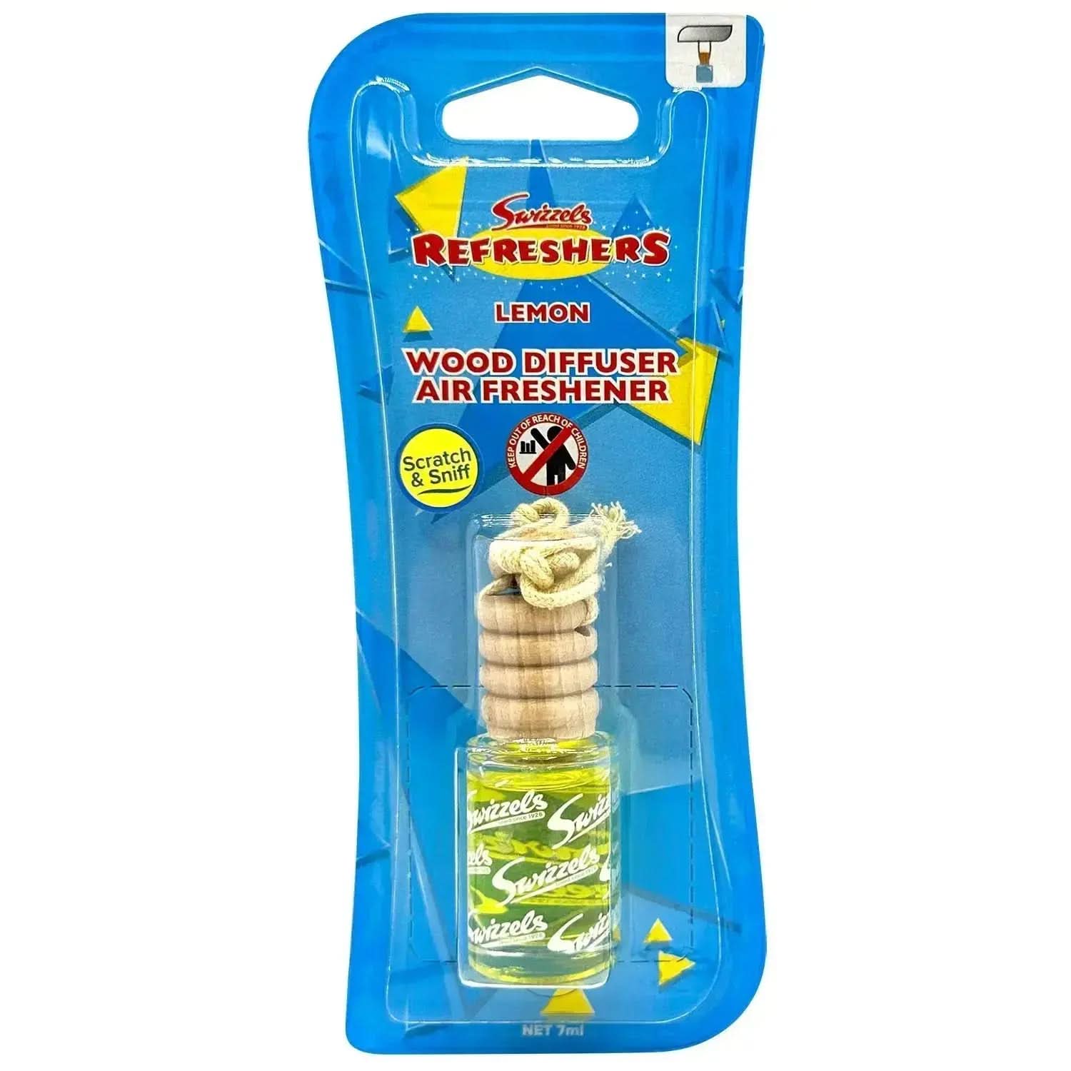 Swizzels Lemon Wood Diffuser Car Air Freshener Flava Car Scents