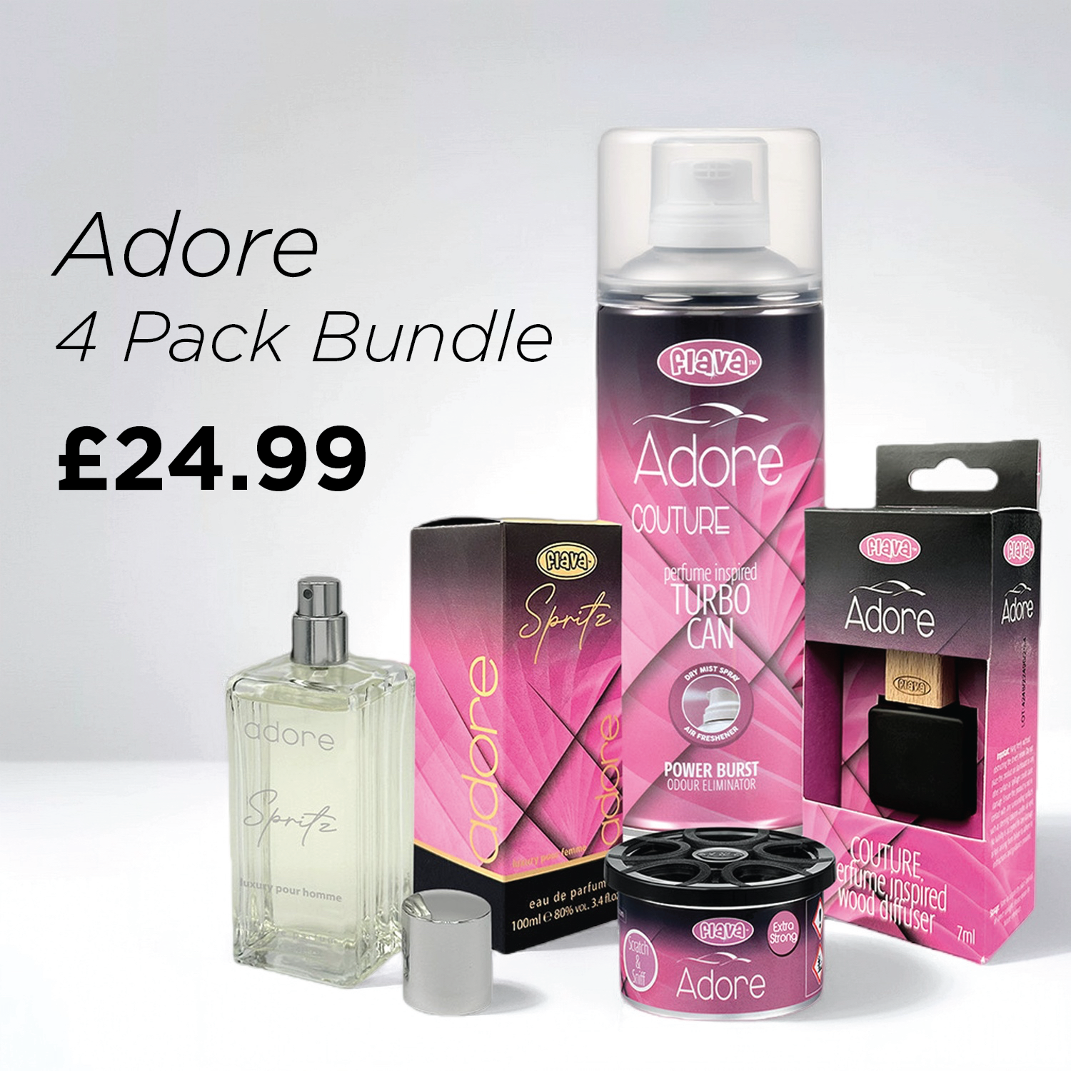 Adore 4 Pack Car Air Freshener Bundle Flava Car Scents