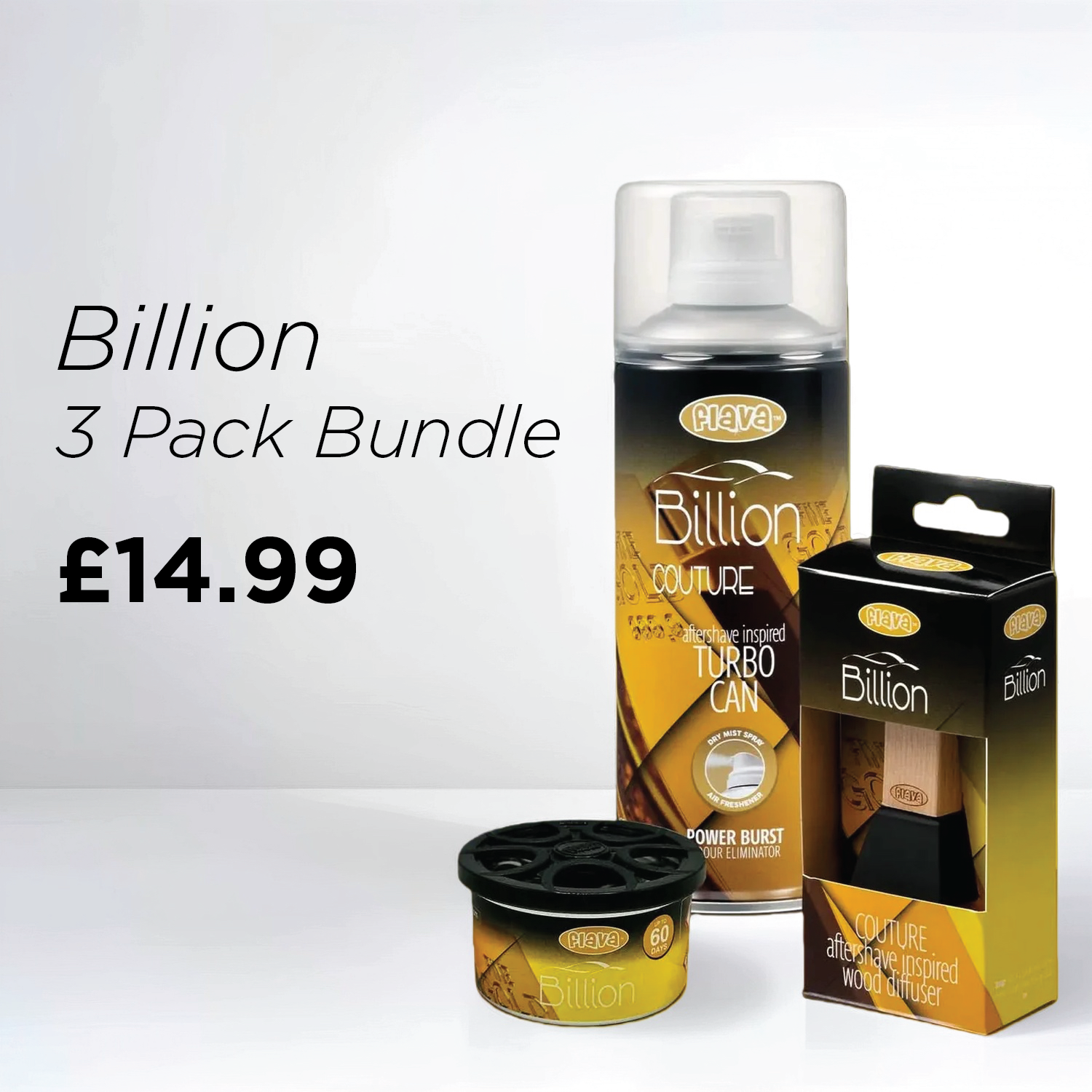 Billion 3 Pack Car Air Freshener Bundle Flava Car Scents