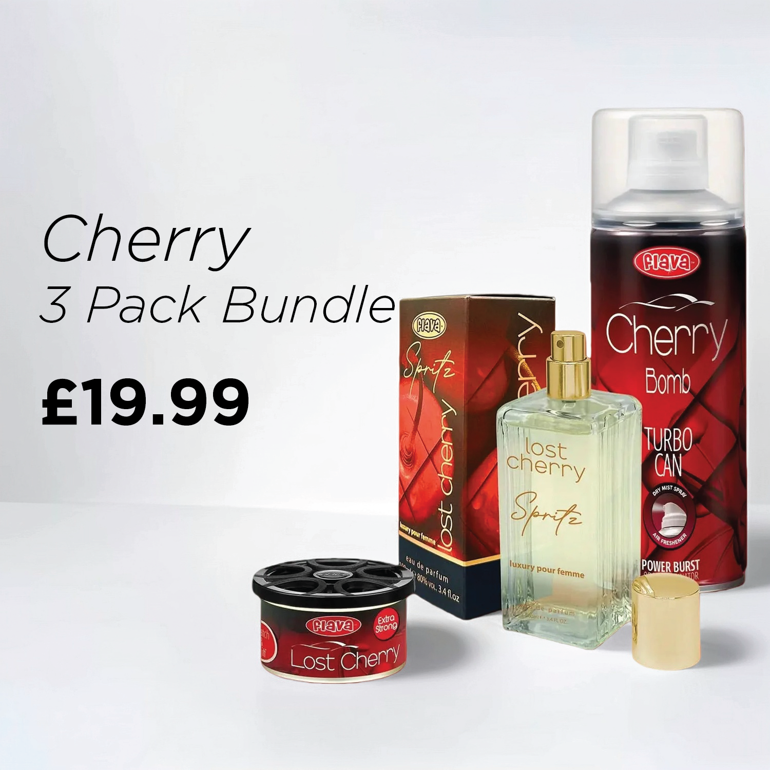 Cherry 3 Pack Car Air Freshener Bundle Flava Car Scents