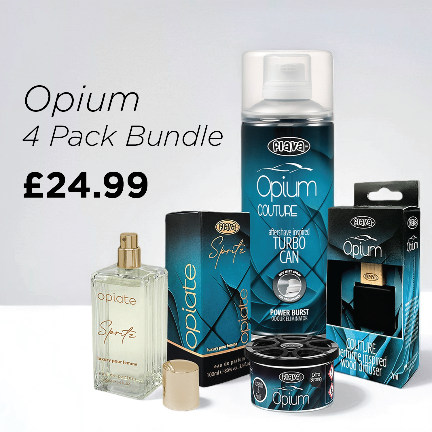 Opium 4 Pack Car Air Freshener Bundle Flava Car Scents