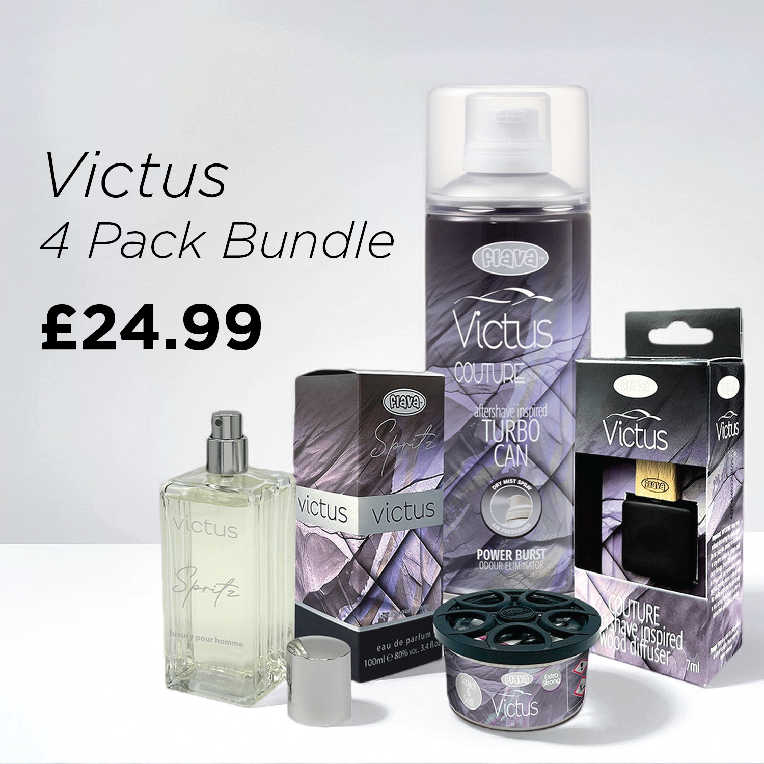 Victus 4 Pack Car Air Freshener Bundle Flava Car Scents