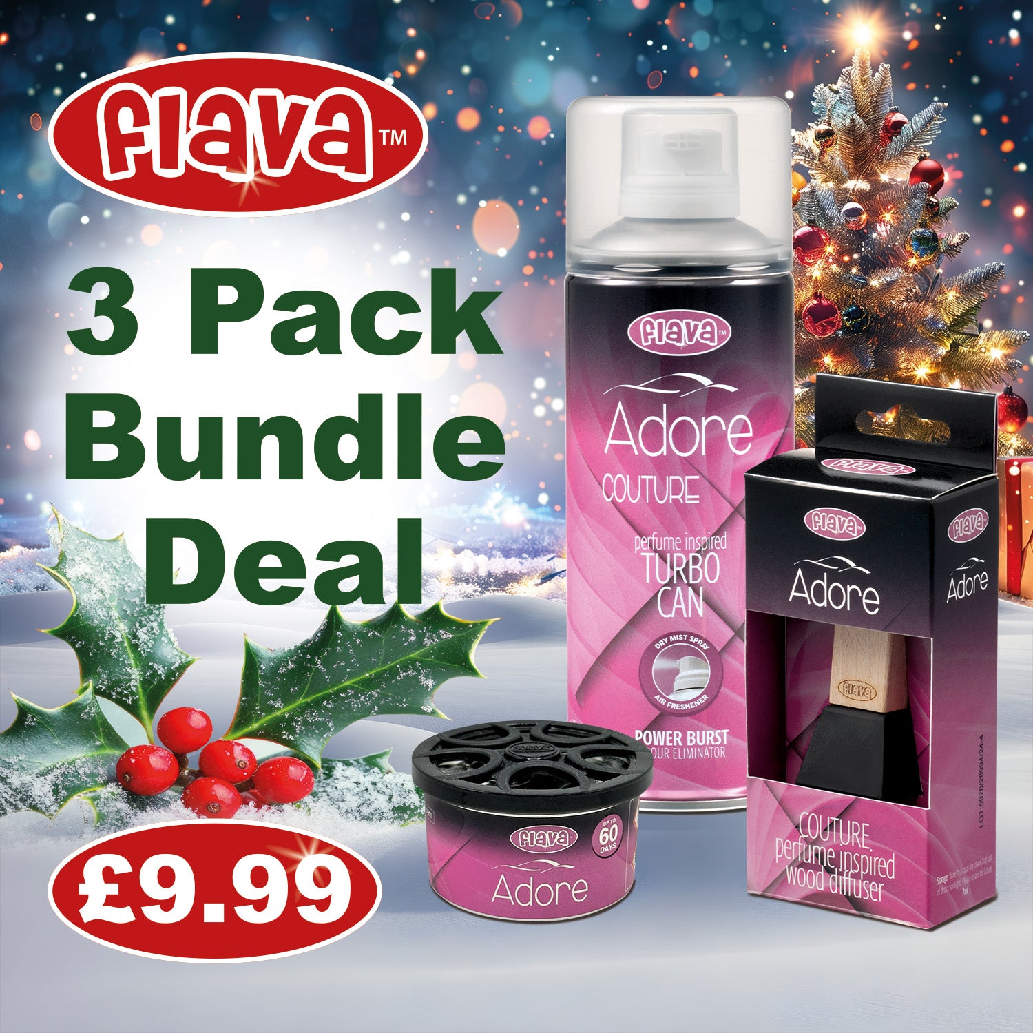 Adore 3 Pack Car Air Freshener Bundle Flava Car Scents