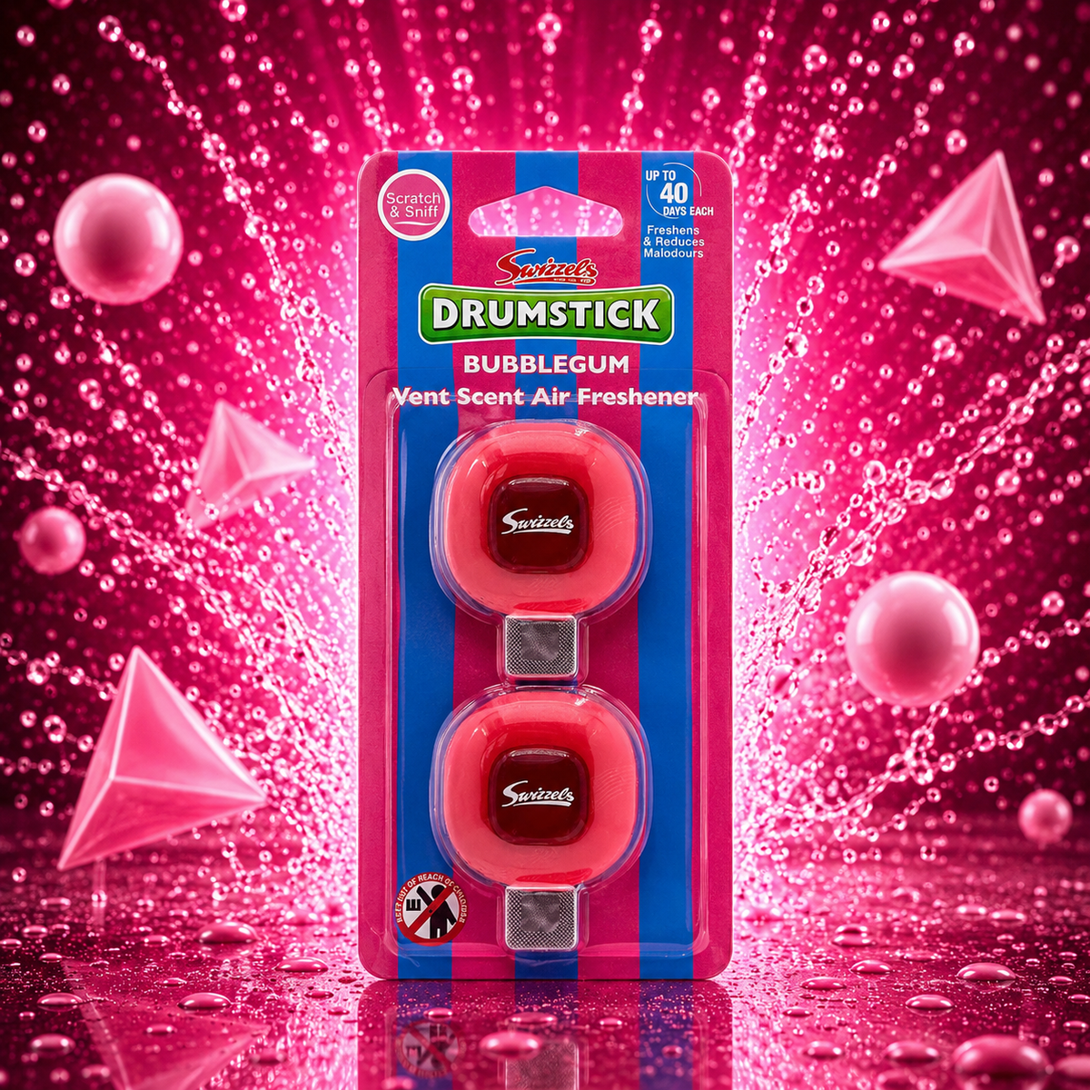 Swizzels Bubblegum Drumstick Twin Vent Clip Air Freshener