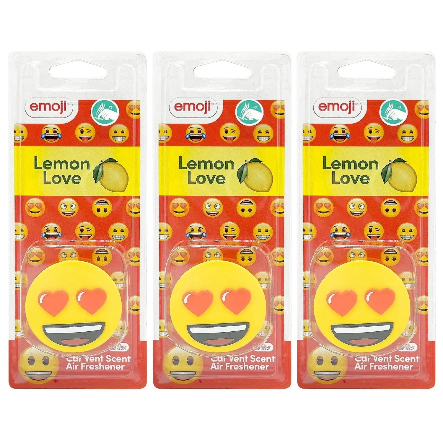 Emoji® Heart Eyes Vent Clip Car Air Freshener - Lemon Love Scent Flava Car Scents