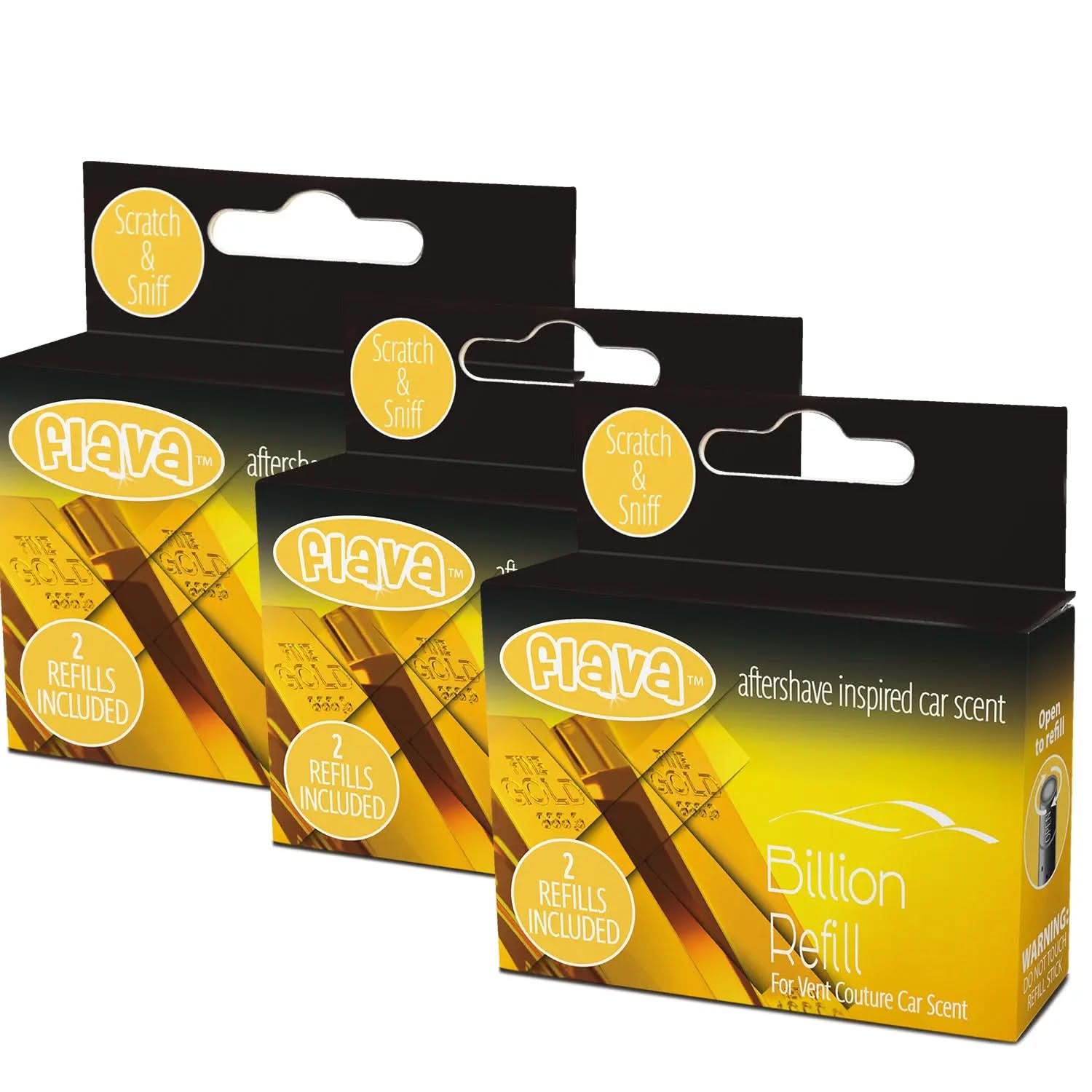 Flava Couture 2 Pack Refill Stick For Refillable Vent Car Air Fresheners - Billion Flava