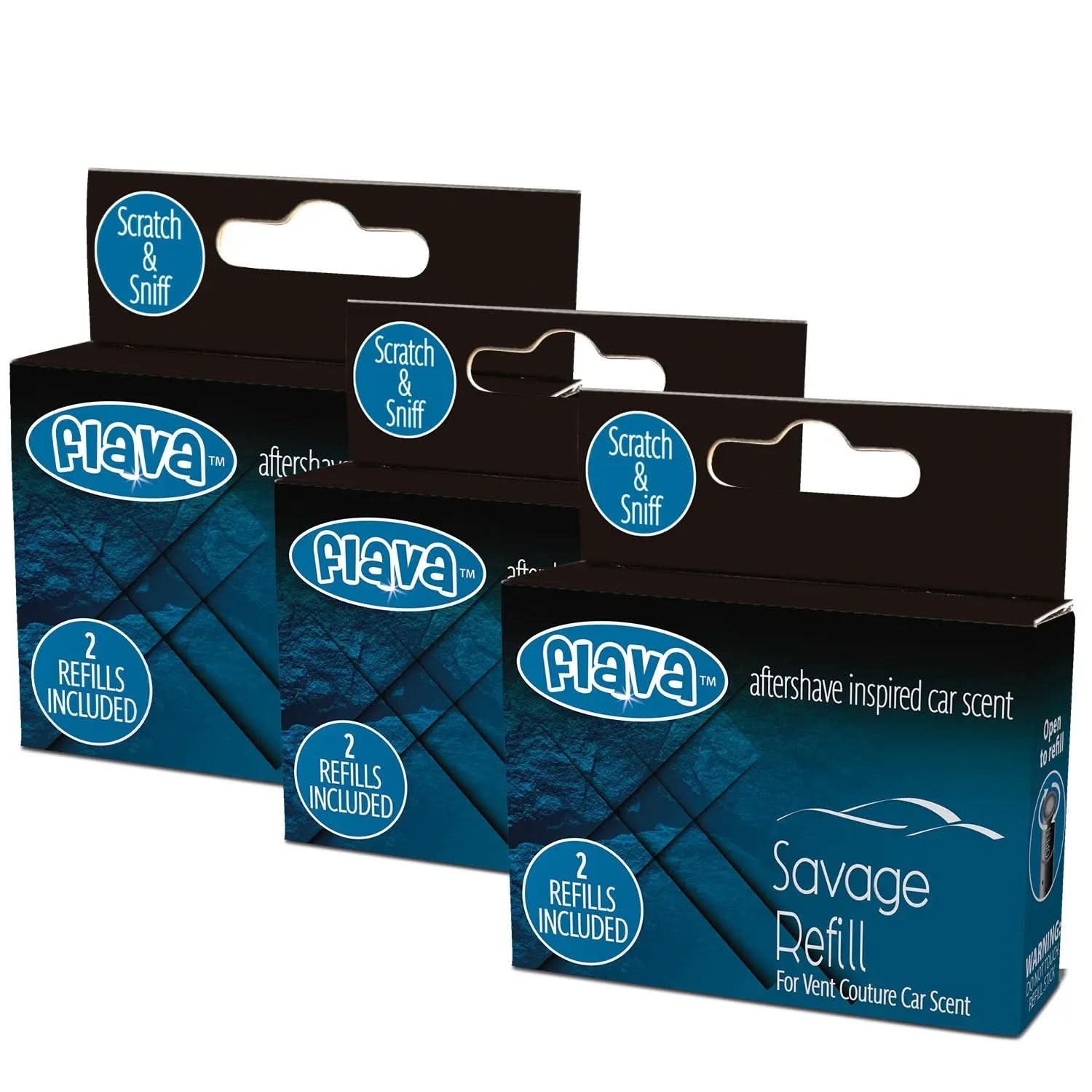 Flava Couture 2 Pack Refill Stick For Refillable Vent Car Air Fresheners - Savage Flava