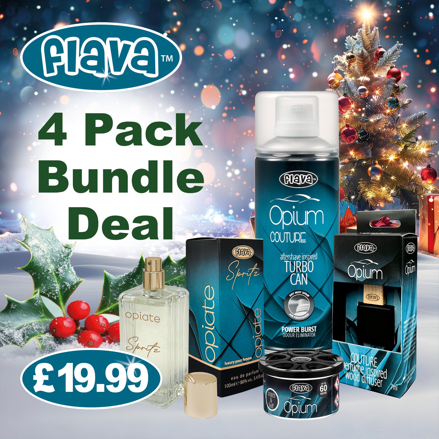 Opium 4 Pack Car Air Freshener Bundle Flava Car Scents