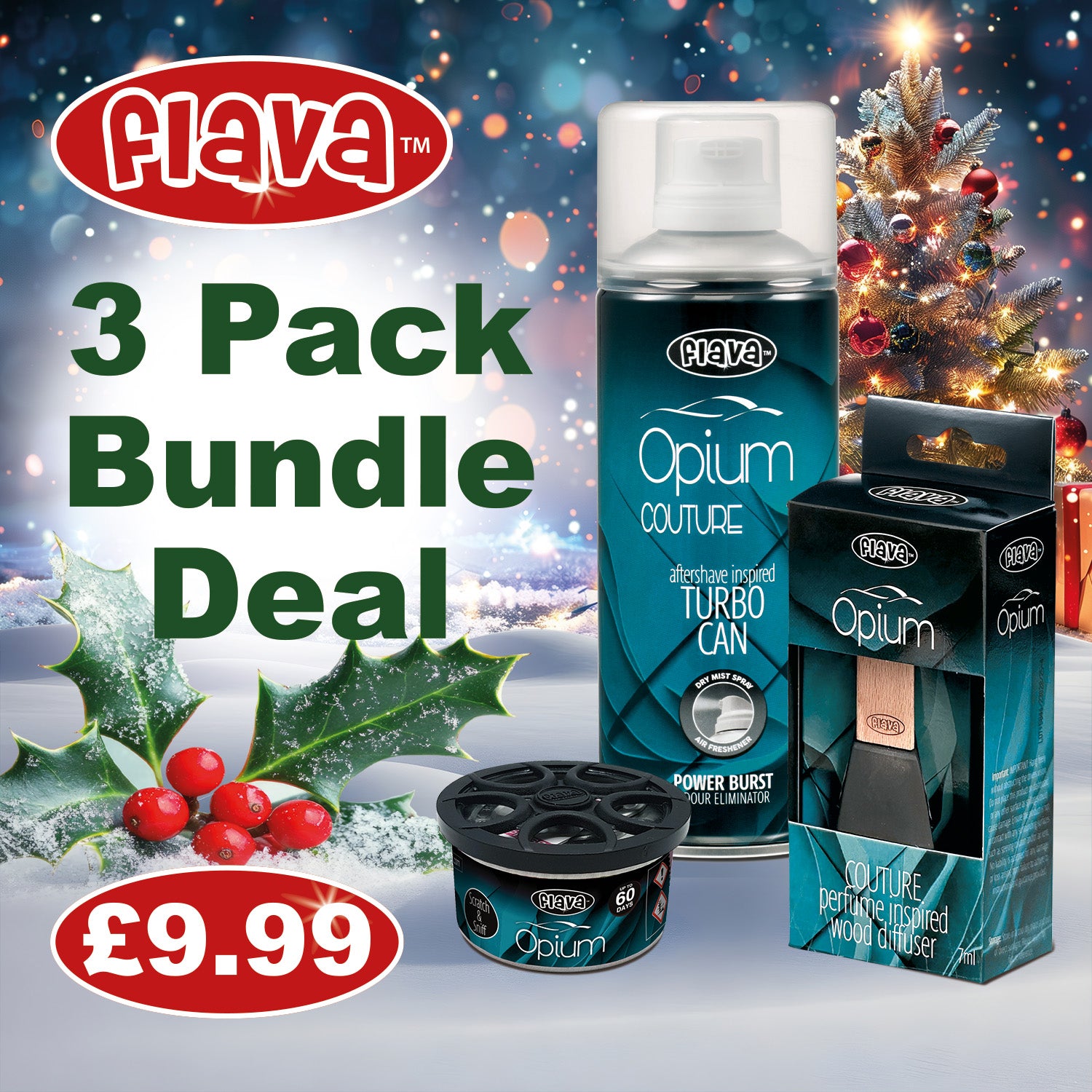 Opium 3 Pack Car Air Freshener Bundle Flava Car Scents