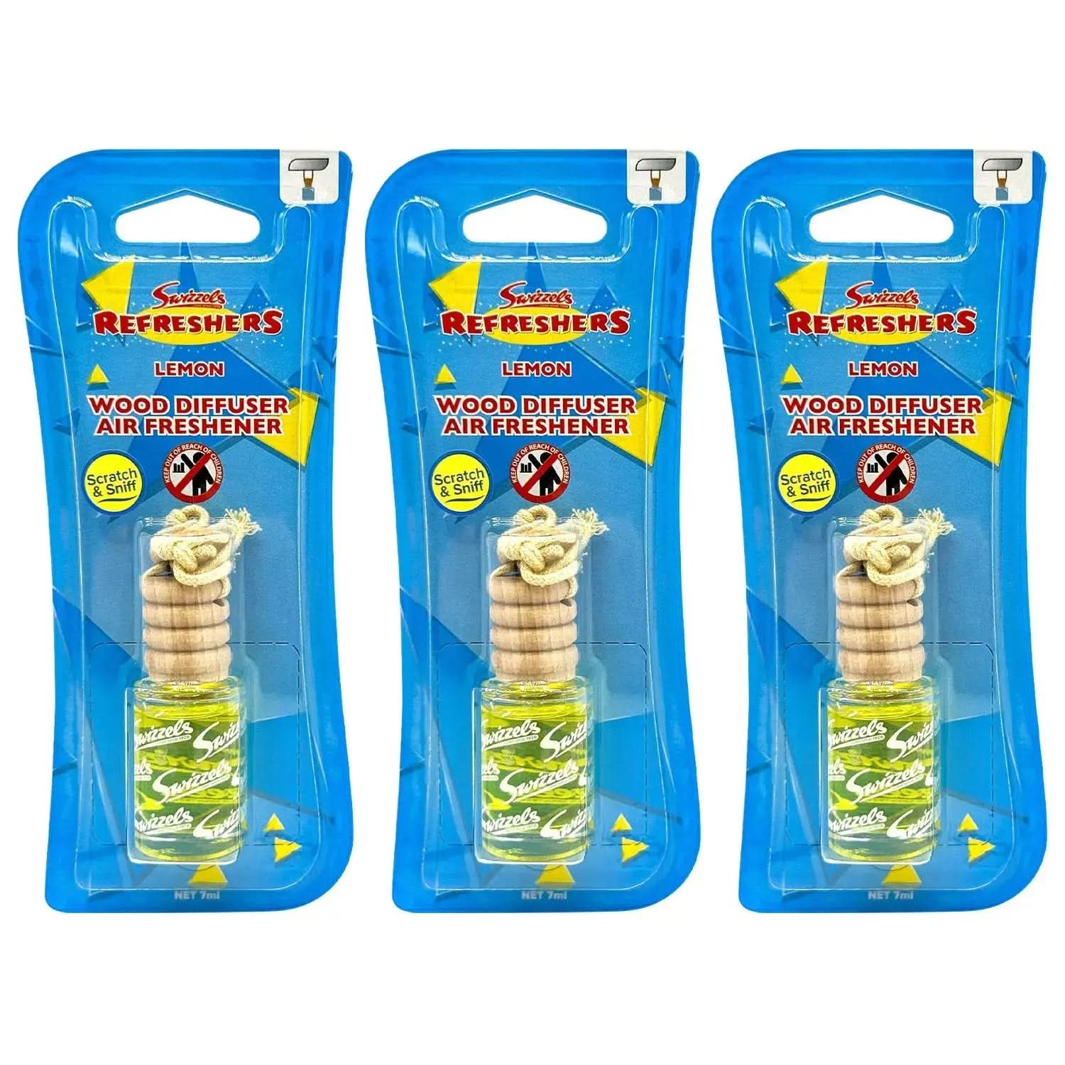 Swizzels Lemon Wood Diffuser Car Air Freshener Flava Car Scents