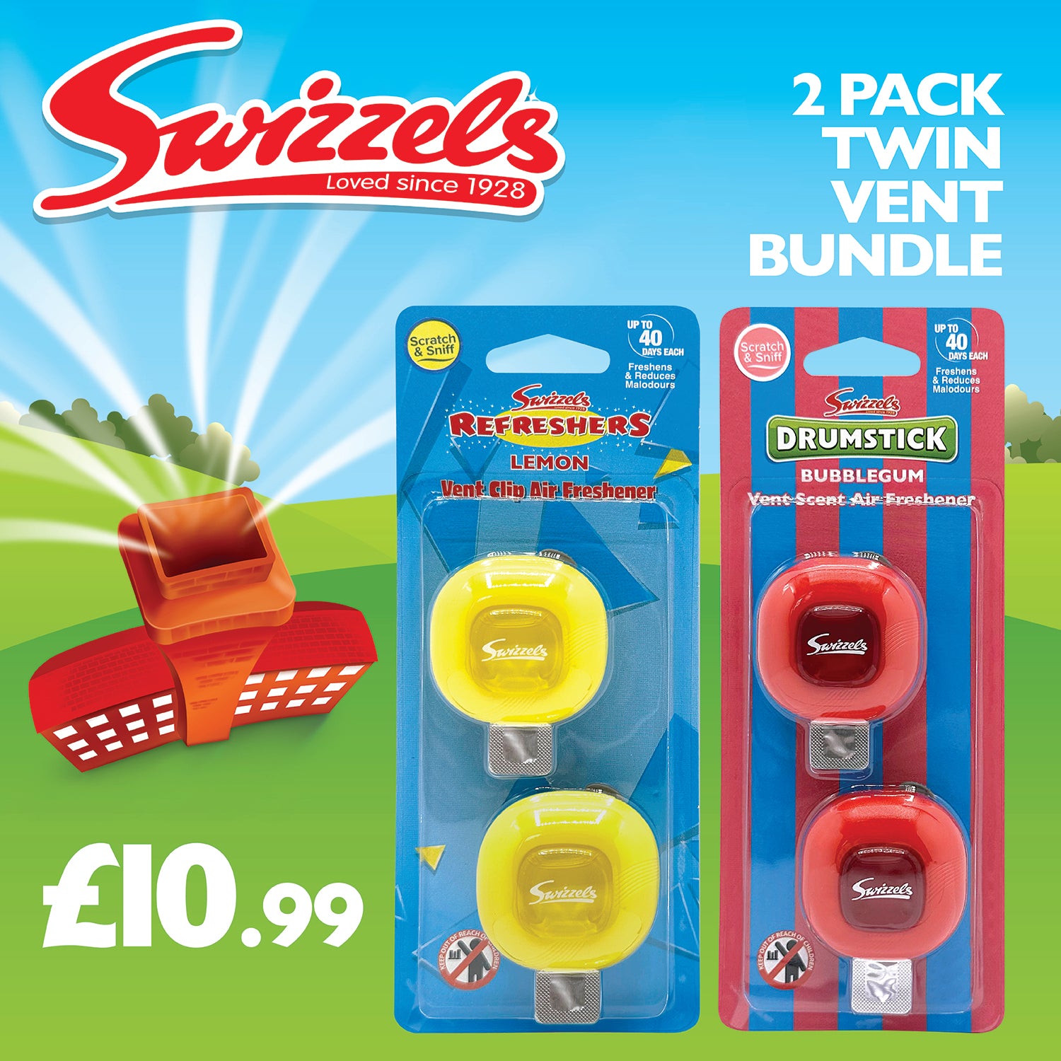 Swizzels 2 Pack Twin Vent Clip Bundle Flava Car Scents