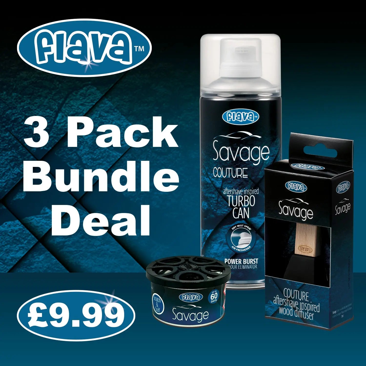 Savage 3 Pack Car Air Freshener Bundle Flava Car Scents