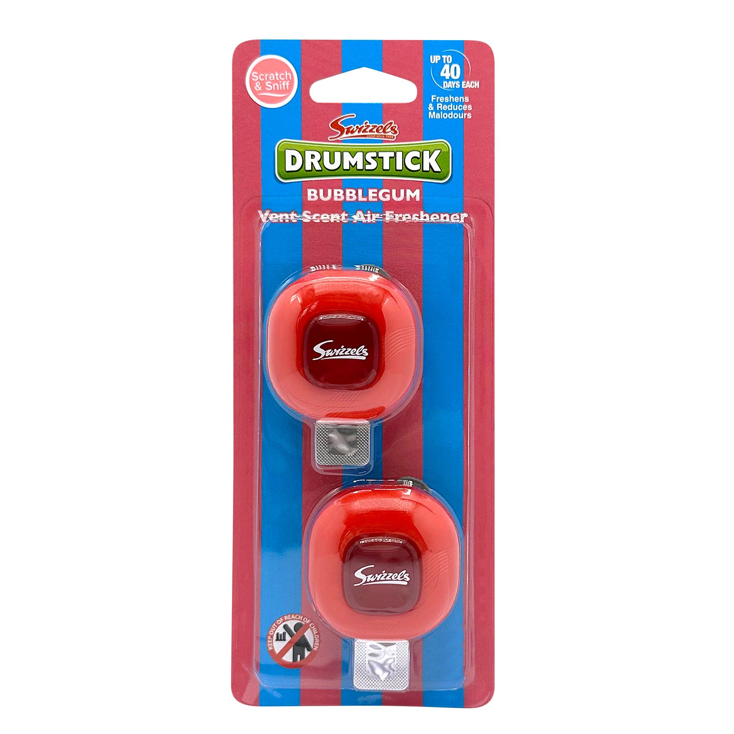Swizzels 2 Pack Bubblegum Vent Clip Car Air Freshener