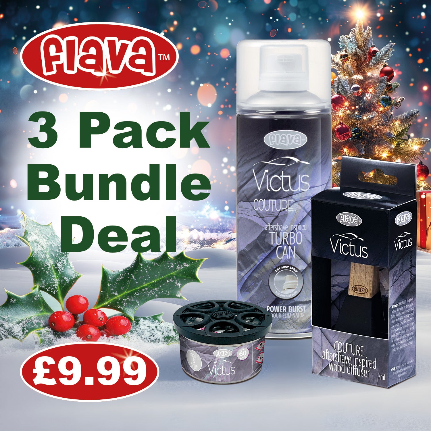 Victus 3 Pack Car Air Freshener Bundle Flava Car Scents