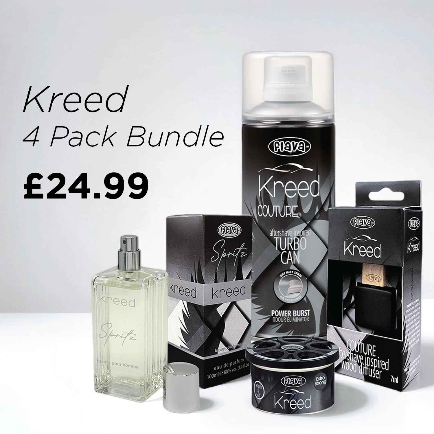 Kreed 4 Pack Car Air Freshener Bundle Flava Car Scents