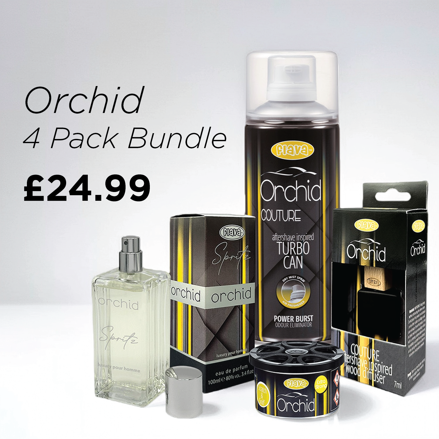 Orchid 4 Pack Car Air Freshener Bundle Flava Car Scents