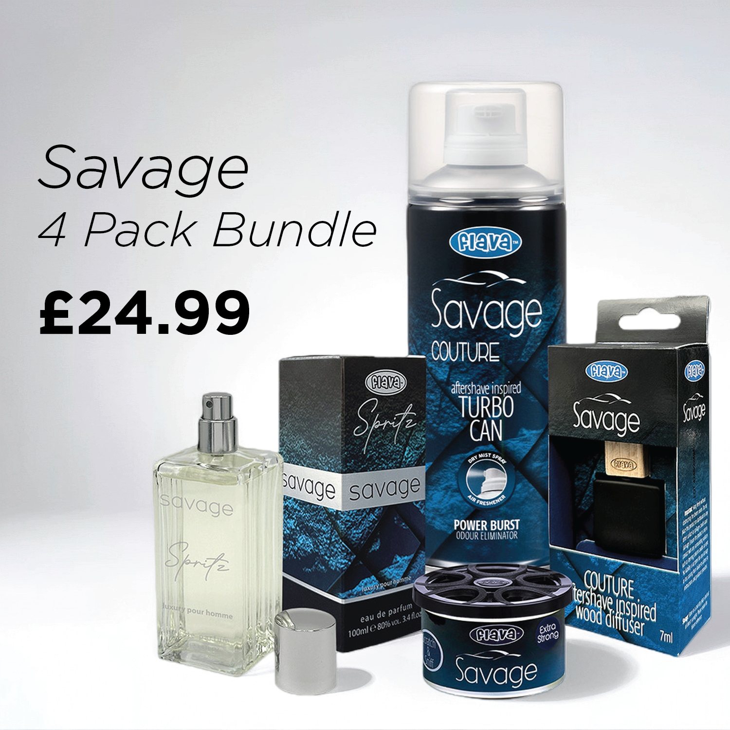 Savage 4 Pack Car Air Freshener Bundle Flava Car Scents